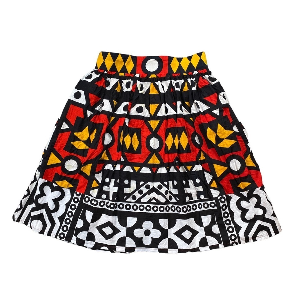Black, Red, and Yellow Samakaka Multicolor African Ankara Skirt
